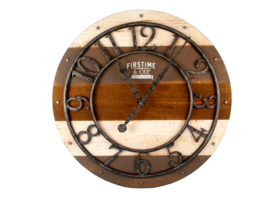 Barn Style Quartz Wall Clock Large Old Metal Style Hands &amp; Numbers By Firsttime - £25.71 GBP