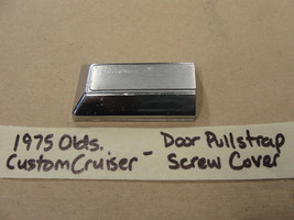 Oem 75 Olds Custom Cruiser Door Panel Pull Strap Screw Cap Cover Chrome - £31.57 GBP