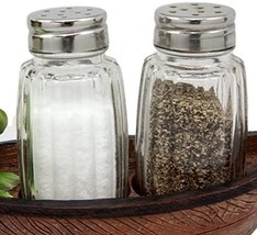 Ebros Glass Salt &amp; Pepper Shakers Holders Containers Set of 2 Units 3 1/8&quot;H - $225.06 MXN