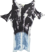 Womens Cold Shoulder Tie Dye Dress Womens OSFM Young USA short sheer dress - £7.51 GBP