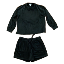 Urban Romantics Black Velour Sweatshirt Short Loungewear Set Womens Size... - $15.00