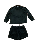 Urban Romantics Black Velour Sweatshirt Short Loungewear Set Womens Size... - $15.00