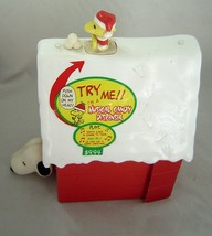 1990 Peanuts Light Up Musical Christmas Snoopy Dog House Candy Dispenser... - $29.99