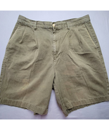 Covington Men Shorts Size 34 Green Olive Khaki Classic Pleats Pocket 100... - £8.42 GBP