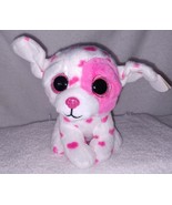 Ty Beanie Boos BEAU the White with Tiny Pink Hearts Puppy Dog 6&quot;H NWT - £9.28 GBP