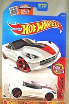 2016 Hot Wheels #107 Then And Now 7/10 &#39;14 Corvette Stingray White w/Red Pr5 Sp - £7.25 GBP
