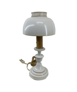 Heyco Vintage White w/ Gold Trim Tole Ware Table Lamp Metal Clip-On Shad... - €36,51 EUR