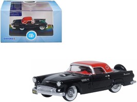 1956 Ford Thunderbird Raven Black with Fiesta Red Top 1/87 (HO) Scale Diecast M - £19.53 GBP