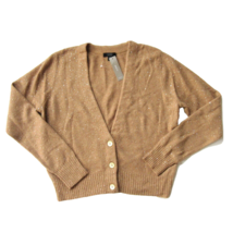 NWT J.Crew V-neck Sparkle Cardigan in Heather Acorn Supersoft Yarn Sweater XS - £68.52 GBP