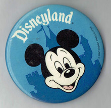 Disneyland Souvenir Mickey Mouse Blue 3&quot; Pin button - $15.00