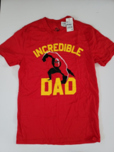 THE INCREDIBLES Men&#39;s Red Incredible Dad Standard Fit 100% Cotton T-Shir... - £8.16 GBP