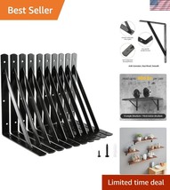 10-Pack Heavy Duty Shelf Brackets 12x8 inch - 600lb Load Capacity, Black... - $59.50