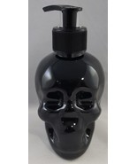 Day of the Dead Glossy Skull Shaped Refillable Plastic Soap Dispenser Black - £12.85 GBP