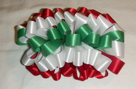 Girls hair bow clip Large 6x6 Mexican Flag Tri-color for 5 de Mayo Holiday NEW! - £6.13 GBP