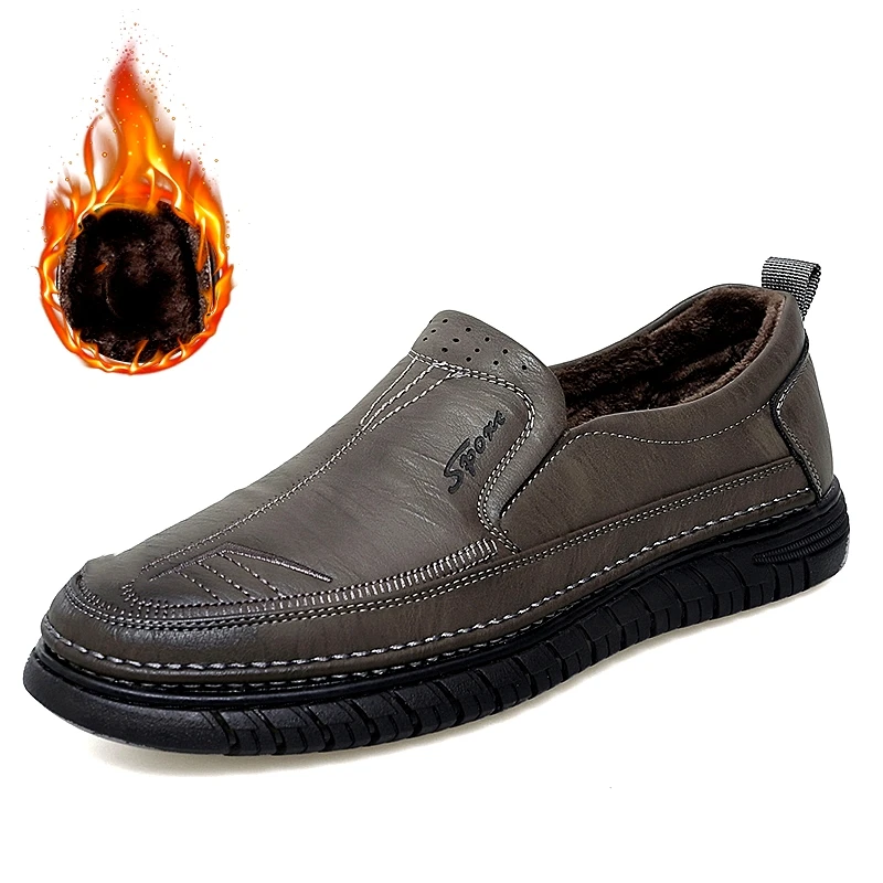 Ers fashion leather flats classics driving shoes comfortable rubber platform men casual thumb200