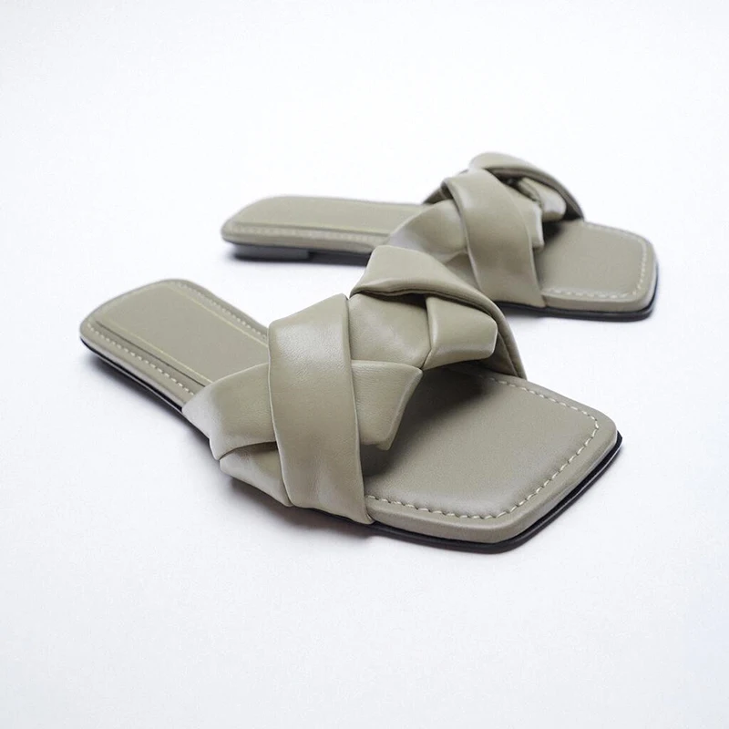 2024 Summer Fashion Slippers Women Flat Weave Slides Sandal Lady Shoes Ladies Ho - £191.08 GBP