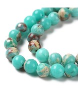 10 Imperial Jasper Gemstone Beads 6mm Turquoise Natural Jewelry Making S... - $76.12 MXN