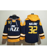 Karl Malone #32 Utah Jazz Navy Lace-Up Pullover Hoodie - $63.20