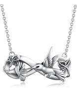 Infinity Hummingbird Necklace for Women,925 Sterling Silver Hummingbird ... - $108.21