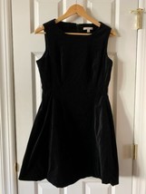 Eva Mendes NYC M 8  Black velvet dress Sheath midi Cocktail holiday part... - $37.62