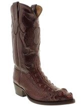 Mens Burgundy Genuine Alligator Skin Head Cut Cowboy Boots J Toe - £311.48 GBP