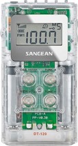 Sangean DT-120CL AM/FM-Stereo Pocket Radio, Clear, LCD Display - £40.17 GBP
