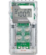 Sangean DT-120CL AM/FM-Stereo Pocket Radio, Clear, LCD Display - £39.37 GBP