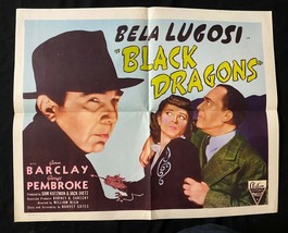 Black Dragons Rerelease Half Sheet Poster Bela Lugosi - $232.80