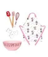 Disney ~ 8 Piece Kids&#39; Baking Set ~ MINNIE MOUSE ~ Apron ~ Bowl ~ Utensils - $1,066.28 MXN