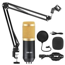 Condenser Microphone Studio Recording Gold Black Bundle B - £59.29 GBP