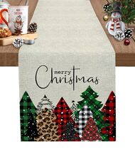 Merry Christmas Table Runner Buffalo Plaid Xmas Tree Cotton Linen 13x72 ... - $14.58 Merry Christmas Table Runner Buffalo Plaid Xmas Tree Cotton Linen 13x72 ... - $14.58