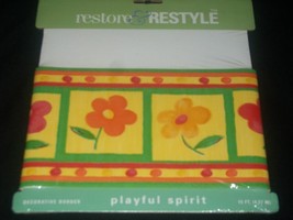 Restore &amp; Restyle Playful Spirit Floral 15&#39; Border Wallpaper Target Yellow - £11.98 GBP