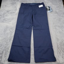 Dickies Pants Womens L Blue Easy Care Medical Uniform Wide Leg Side Slit... - $22.75
