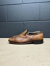 Vintage Brown Leather Square Toe Dress Loafers Men’s Sz 10 E - £36.02 GBP