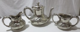 Antique Quad Plate Lyons Silver International Silver Teapot sugar creame... - £98.29 GBP