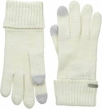 Steve Madden Women&#39;s Solid Boyfriend Knit iTouch Gloves, Ivory White - £9.59 GBP