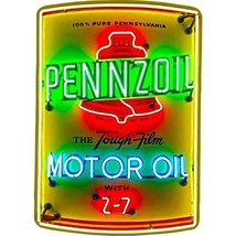 Pennzoil Motor Oil Can  Neon Image Laser Cut Metal Sign (not real neon) - $69.25
