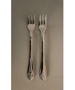 Walco Art Deco 18-10 Stainless Steel Lot of 2 Cocktail Forks 5 5/8&quot; each - $10.44