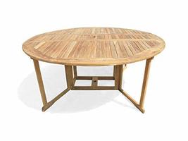 Windsor Grade A Teak 6 Foot (72 inches Across) Round Drop Leaf Folding Table. - £1,674.65 GBP