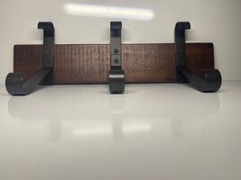 Rustic Modern Farmhouse wooden and metal wall-mounted coat clothing rack... - $18.78