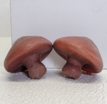Vintage 2 Mini Blow Mold Brown Plastic Mushrooms - £15.91 GBP
