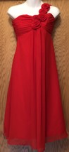 Rose Red Girls Size 6 One Shoulder Long Party Dress Gown Empire Lined - £11.87 GBP