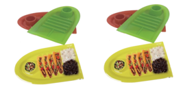 Set of 6 Taco Holder Stand Up Sectional Divider Plates Multi Colored Plastic 2pk - £15.81 GBP