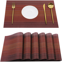 Pauwer Placemats Set of 6 Woven Placemats for Dining Table Indoor Outdoor Table - £15.36 GBP