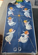 Sears Roebuck &amp; Co Angel Poster Christmas Door Made in the USA Vintage 1950s - £22.96 GBP