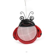 Handmade Ladybug Metal Mesh Wild Bird Feeder Red for Garden Outdoor Hanging or H - £39.68 GBP
