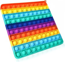 Big Popping Fidget Toy 100 Bubble Pop Fidgets Stocking Stuffers - 8&quot; Rainbow NEW - £9.01 GBP