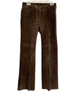 Victoria&#39;s Secret Moda International Suede LEATHER Bootcut Pants Lined 4... - £20.44 GBP