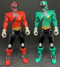 2011 Bandai Power Rangers Samurai Mega Ranger Lot Of 2 Figures: Green and Red - £19.54 GBP