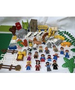 Lego Duplo Blocks Figures Cars Bases Animals Zoo LOT OF 60+ RARE LOT - $102.36 CAD